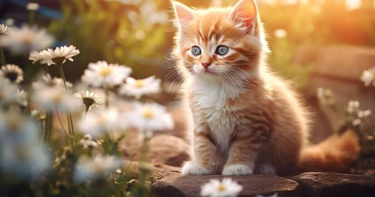 White Cat with Orange Spots