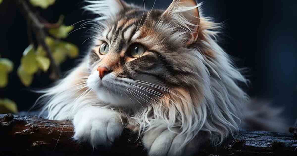 Grey Maine Coon Cat